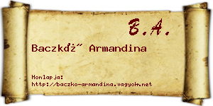 Baczkó Armandina névjegykártya
